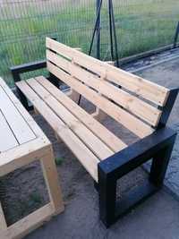 Solidna ławka drewniana ogrodowa