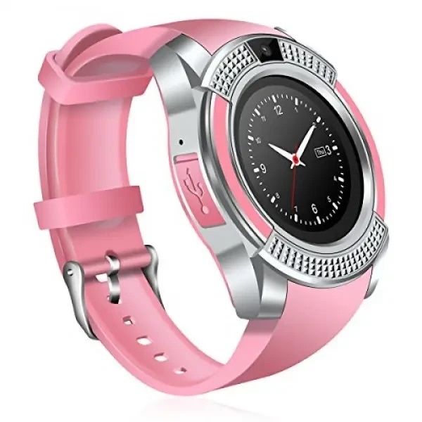 Годинник дитячий Smart watch V8 розовый с камерой и sim-картой