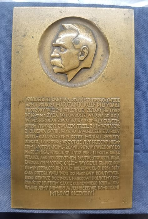 JÓZEF Piłsudski plakieta 1931 brąz