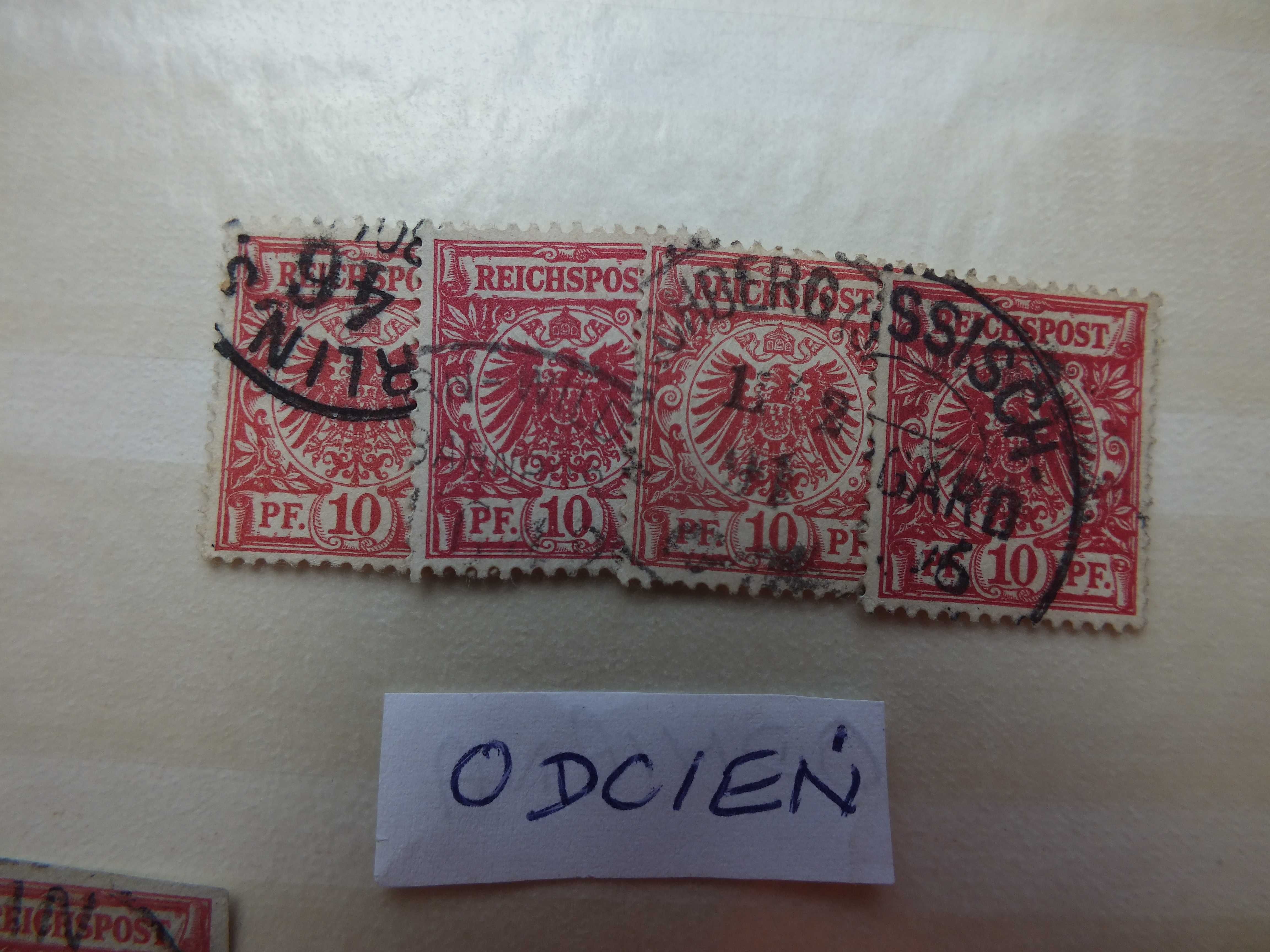 5szt. znaczki Mi47 odcień Niemcy 1889r. ORZEŁ papeteria Rzesza