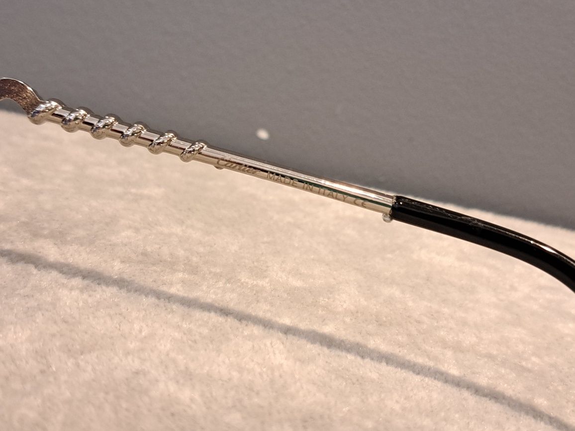 CARTIER męskie srebrne nowe okulary przeciwsłoneczne