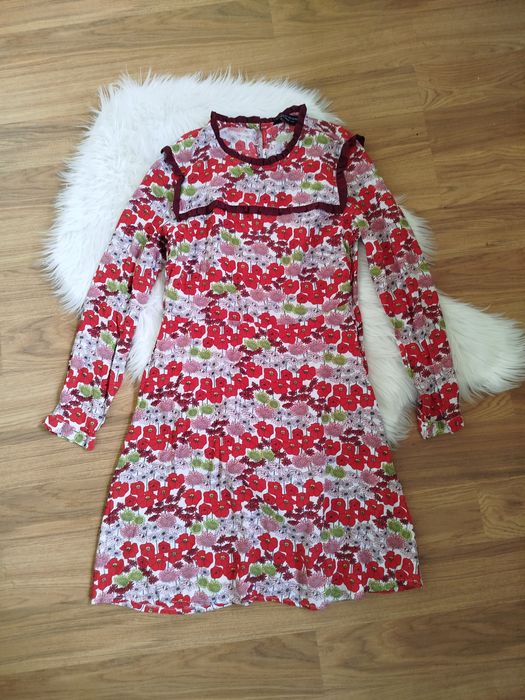 Dorothy Perkins sukienka trapezowa krótka wiosna kwiaty wiskoza