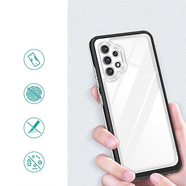 Clear 3in1 etui do Samsung Galaxy A32/5G żelowy pokrowiec z ramką czar