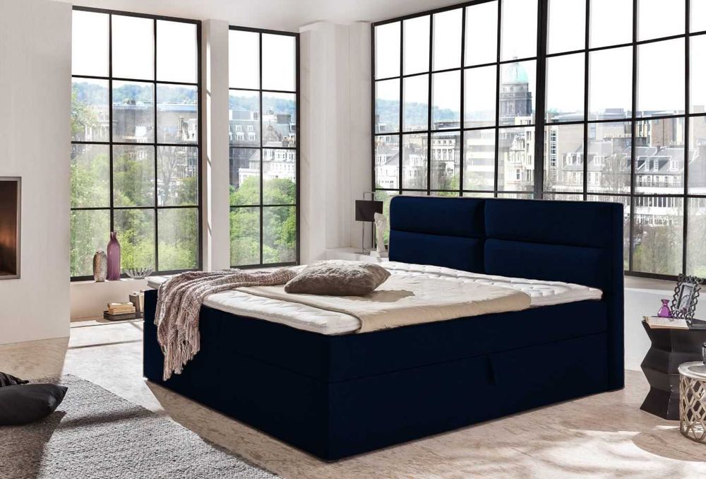 Łóżko kontynentalne z pojemnikami i materacami 160x200 od producenta