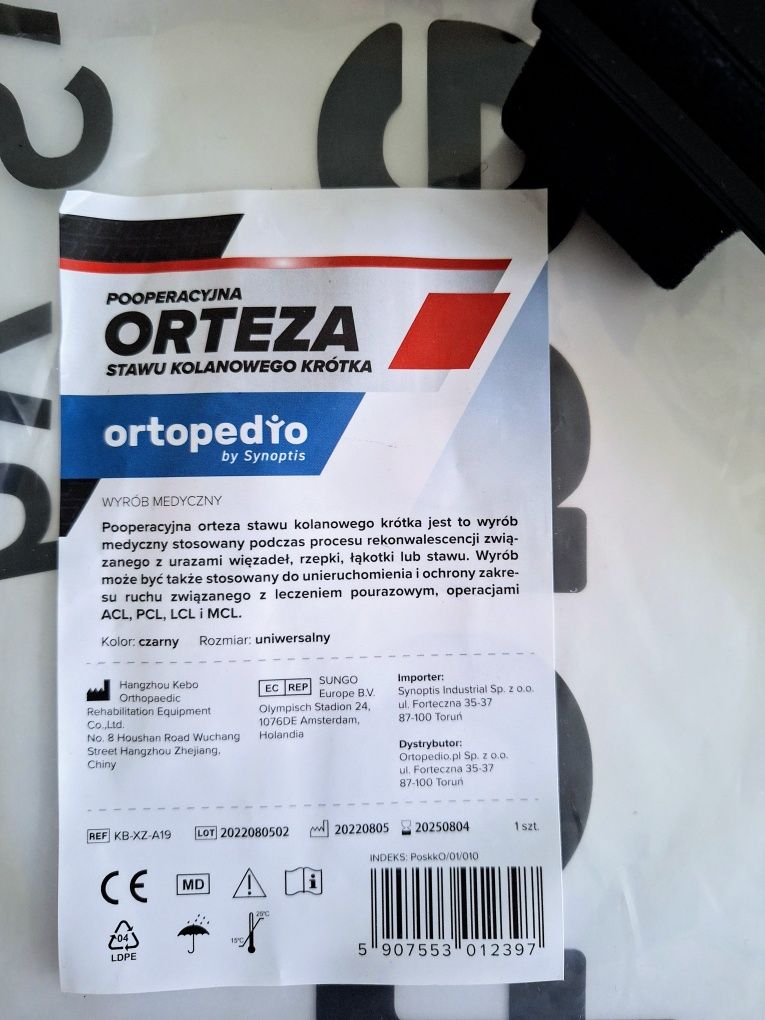 Pooperacyjna orteza stawu kolanowego krótka