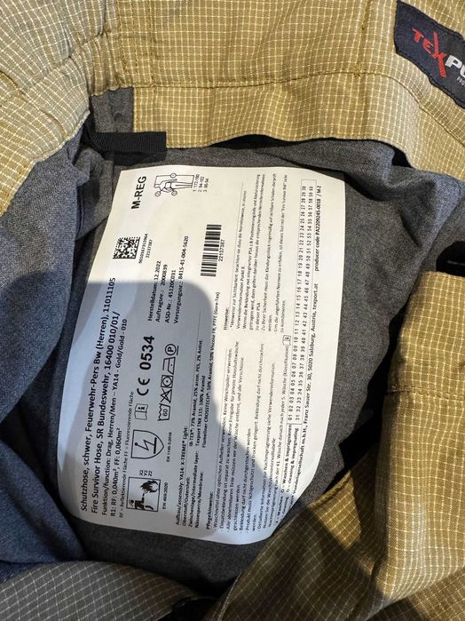 Spodnie strażackie - TEXPORT - NOMEX - stan idealny