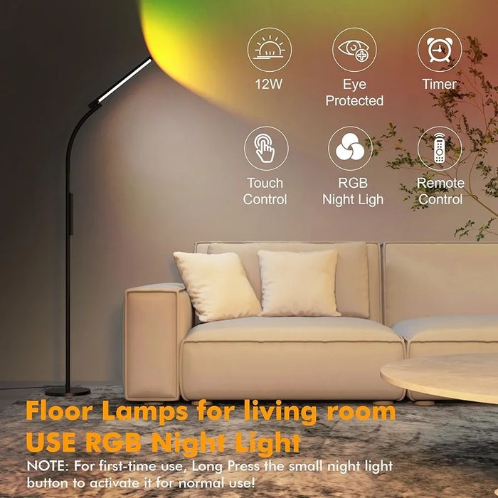 Lampa stojąca do czytania Lanmonlily LED, 15 W, z pilotem i sterowanie