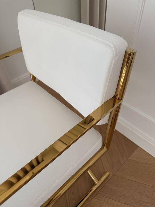 Fotel Glamour złoto - biały