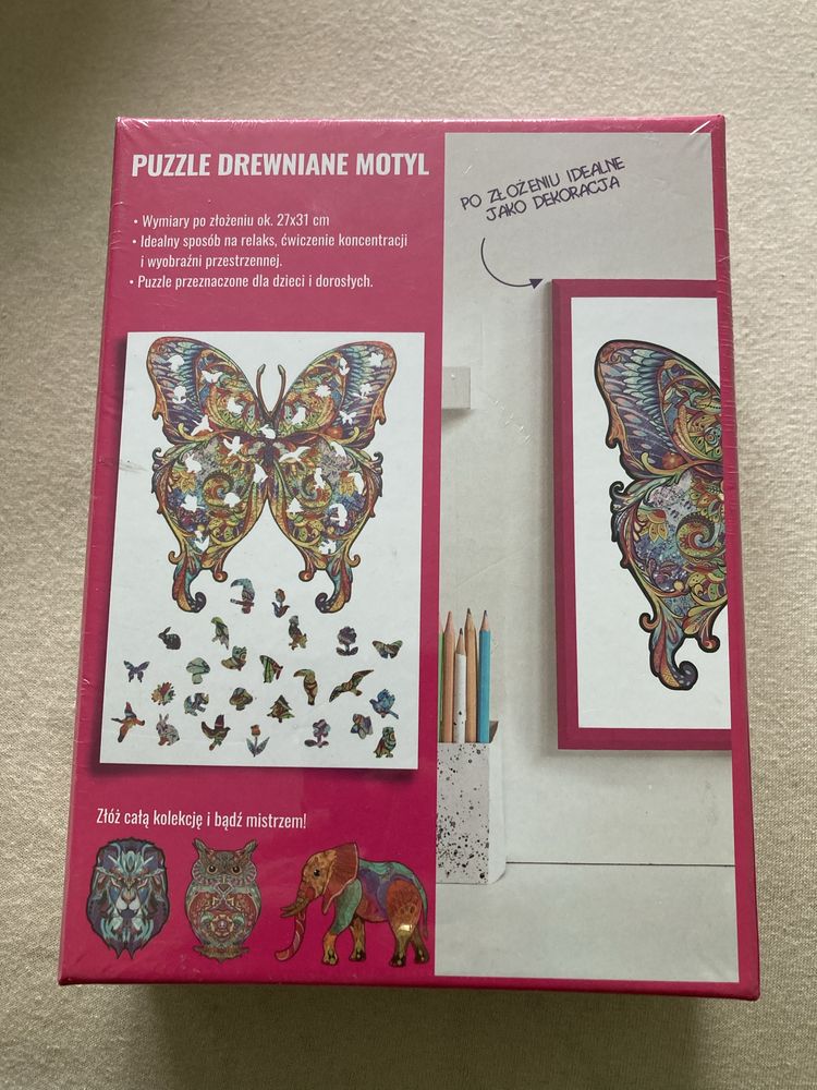 Puzzle drewniane motyl