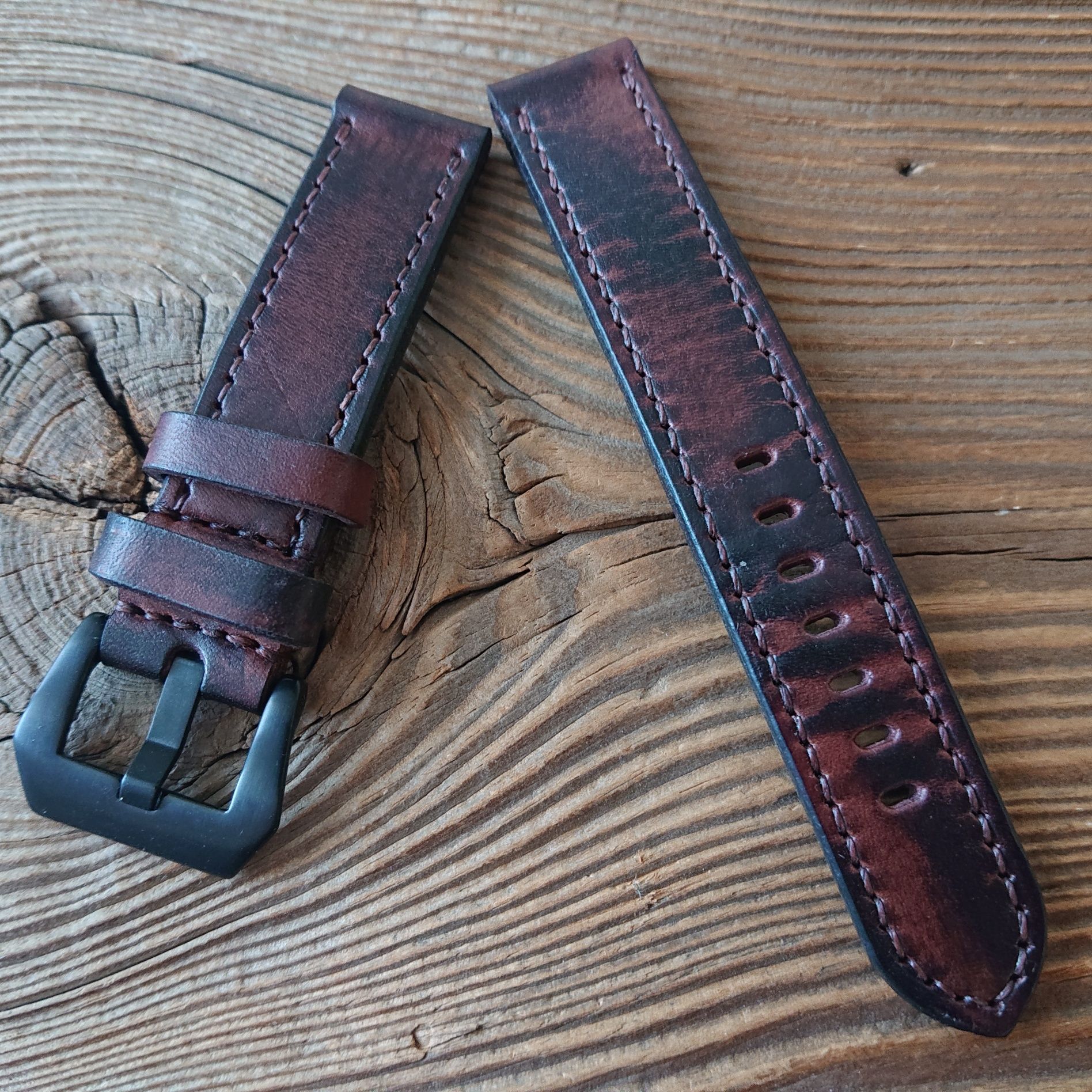 Pasek do zegarka 20 mm ręcznie robiony skóra naturalna handmade