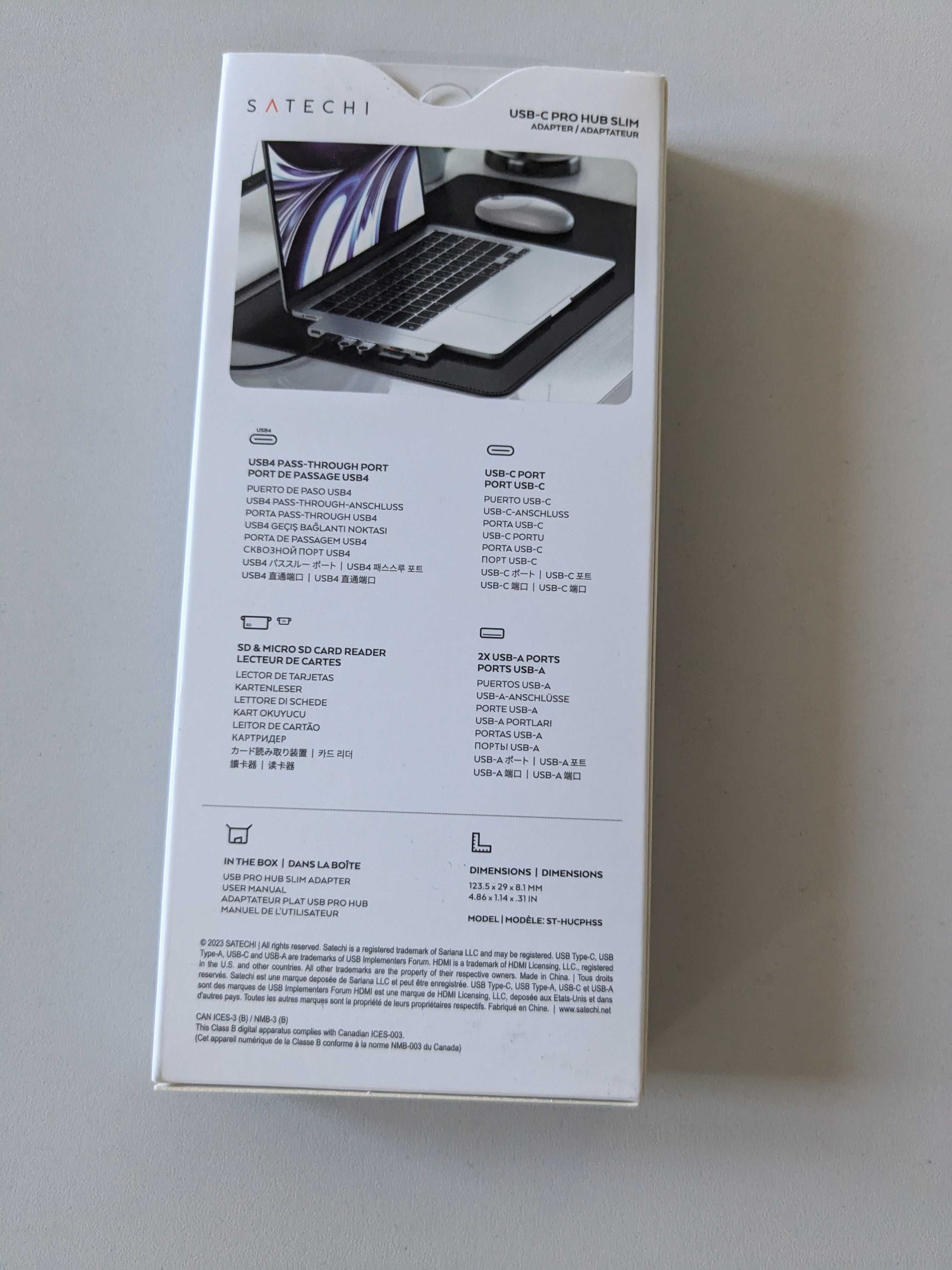Satechi – Pro Hub Slim – Adapter do Macbook Air i Pro M1 M2 - Srebrny