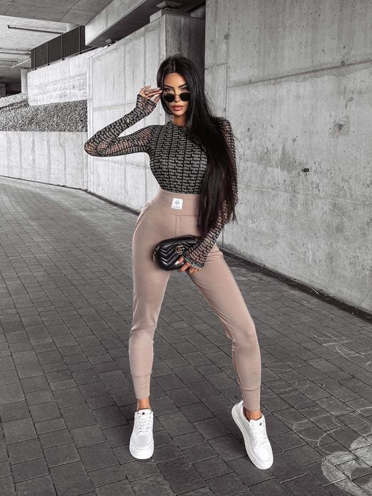 Spodnie Olavoga Flex S M czarne beżowe