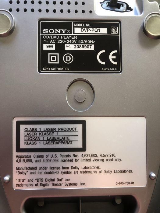 Leitor de DVD Video SONY DVP-PQ1