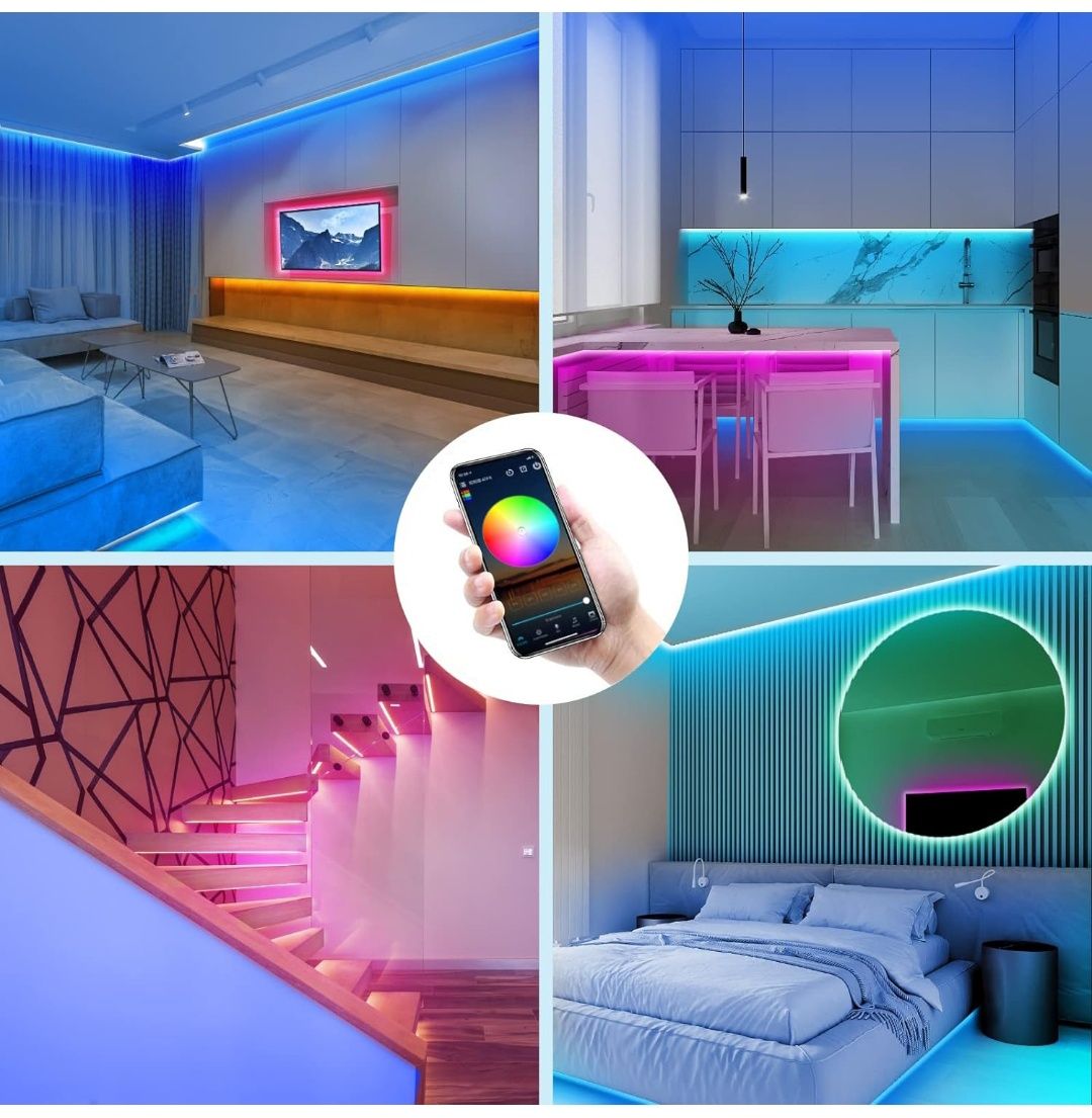 Fita led 20M rgb BLUETOOTH APP para quarto casa, bar, restaurante NOVO