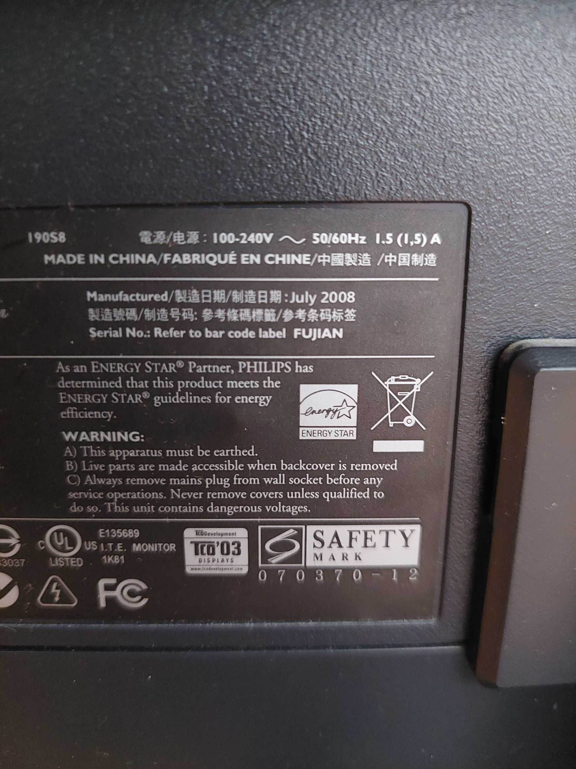 Sprzedam Monitor LCD
190S8FS/00 19 cali