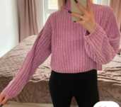 Różowy sweter welurowy H&M S