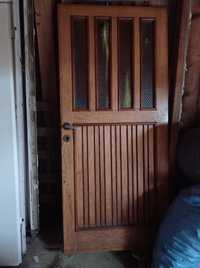Drzwi drewniane wejściowe lewe + futryna