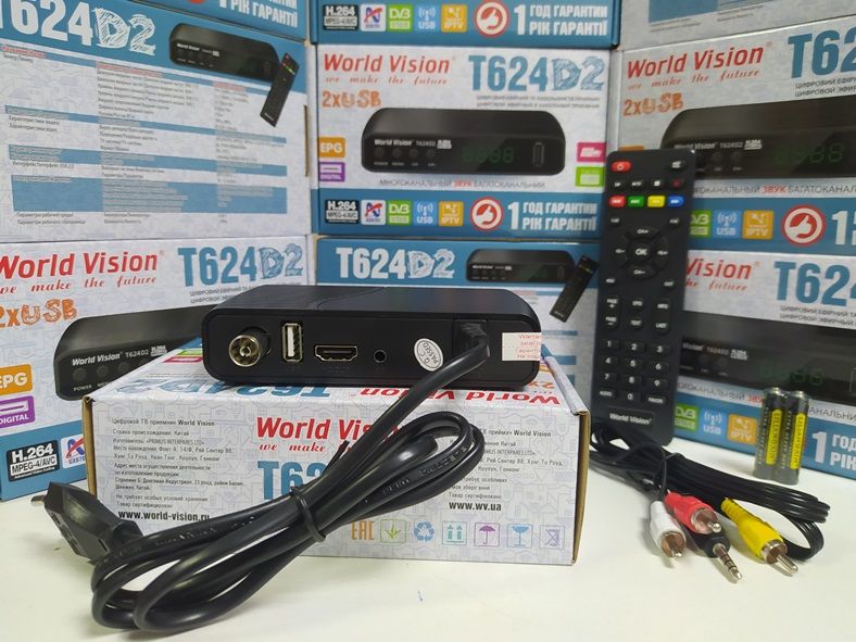 World Vision T624D2 приставка т2 приемник тюнер ресивер DVB-T2/C YouTu