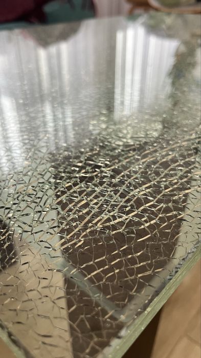 Stół stolik kawowy szklany 100x50 szkło tluczone 18mm
