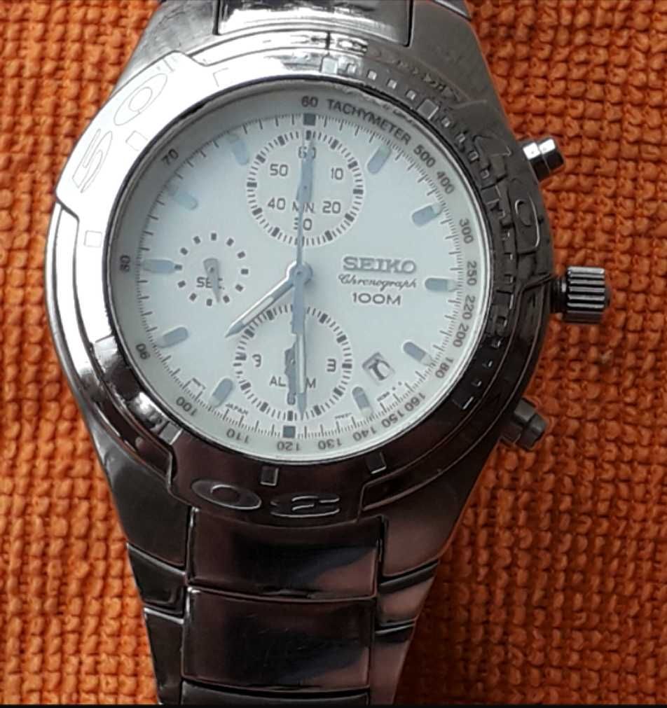 Luksusowy Zegarek Seiko 7T62 Chronograph 100 M, Alarm, stoper