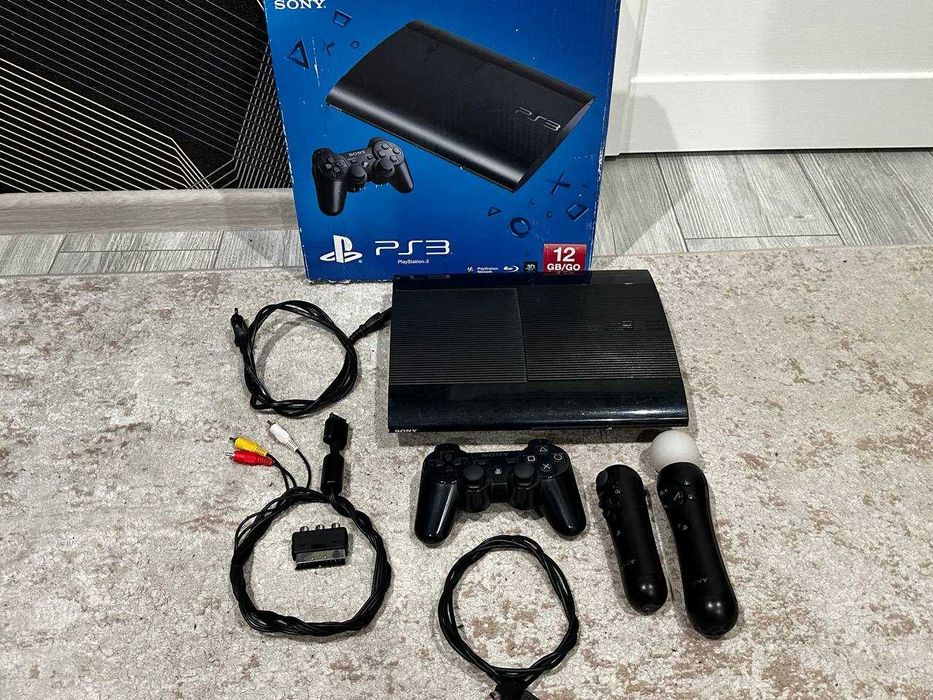 PlayStation 3 Super Slim 12GB + PS Move комплект (повний набір)