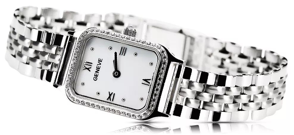 Damski zegarek z białego złota 14k z BRYLANTAMI lwd055wdw&lbw008w Pozn