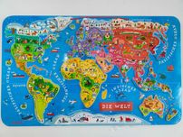 JANOD Puzzle magnetyczne Mapa świata język niemiecki A