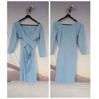 Seksowna sukienka baby blue z długim rękawem vubu r.M 38