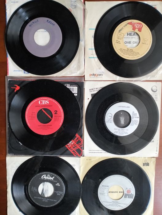 Lote de 6 antigos discos de vinil single