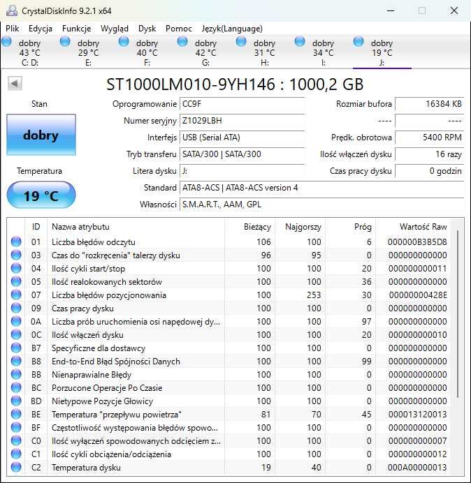 Dysk zewnętrzny Seagate 1 Tb minimalny przebieg