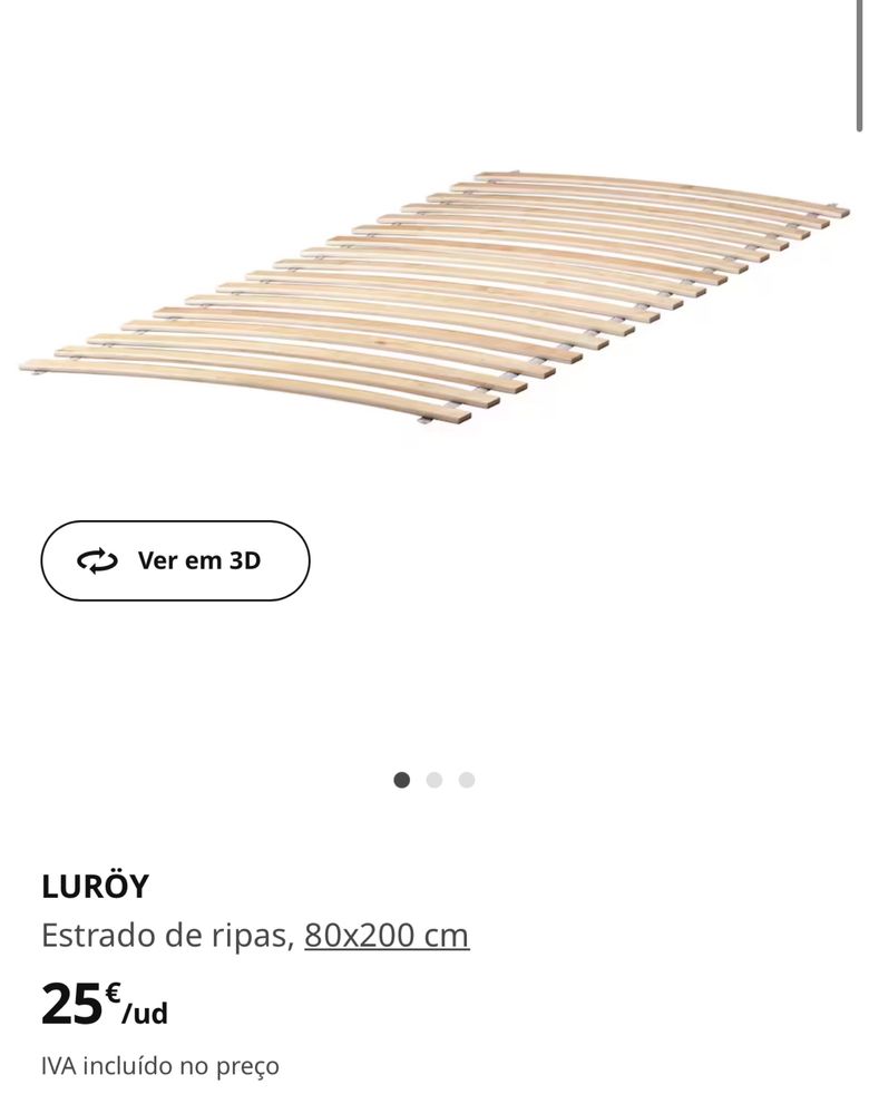 Cama, colchao e estrado IKEA Sundvik excelente estado