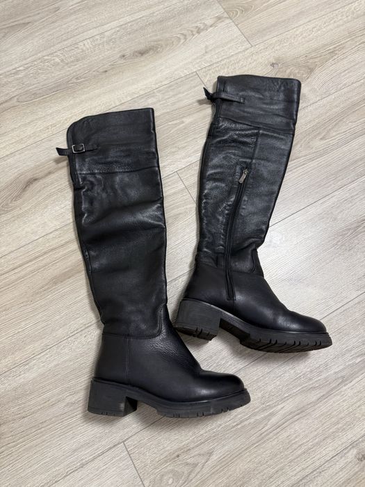 Шкіряні ботфорти