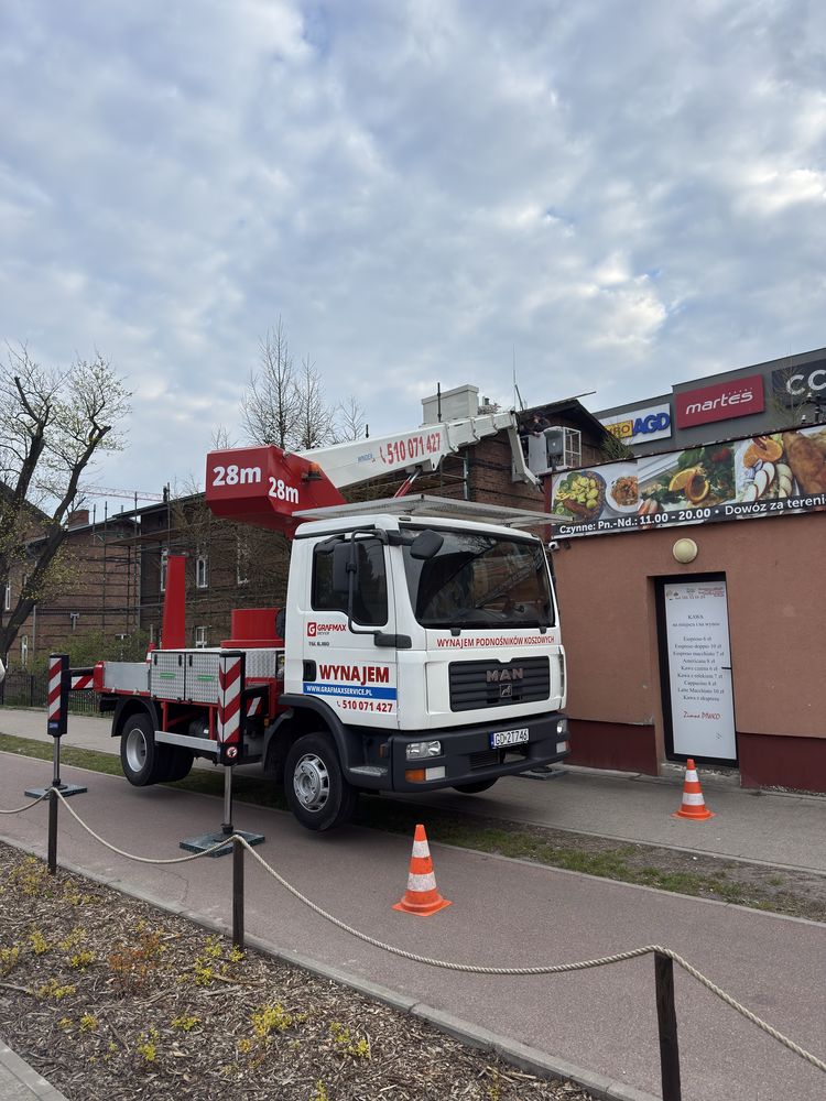 Podnośnik koszowy, zwyżka - Wynajem - 24/h - Tczew