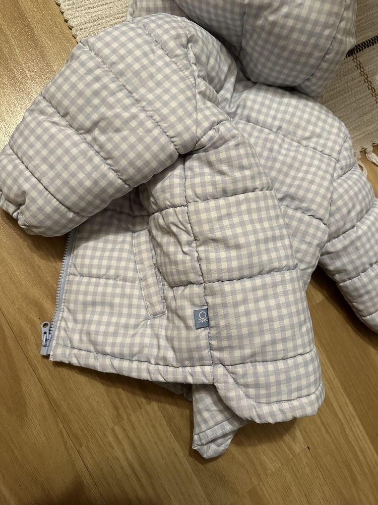 Бенетон benetton baby 6-9 68-74 курточка куртка дитяча в клітинку