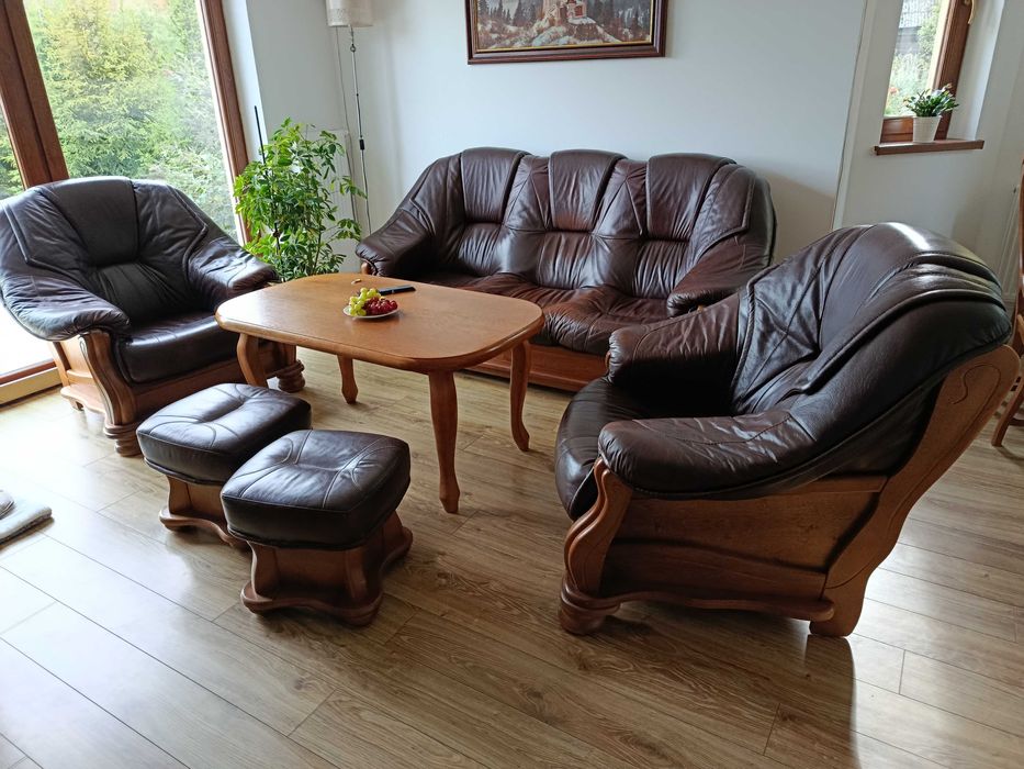 Skórzany komplet wypoczynkowy