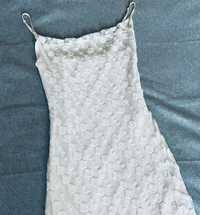 Белое платье комбинация сарафан