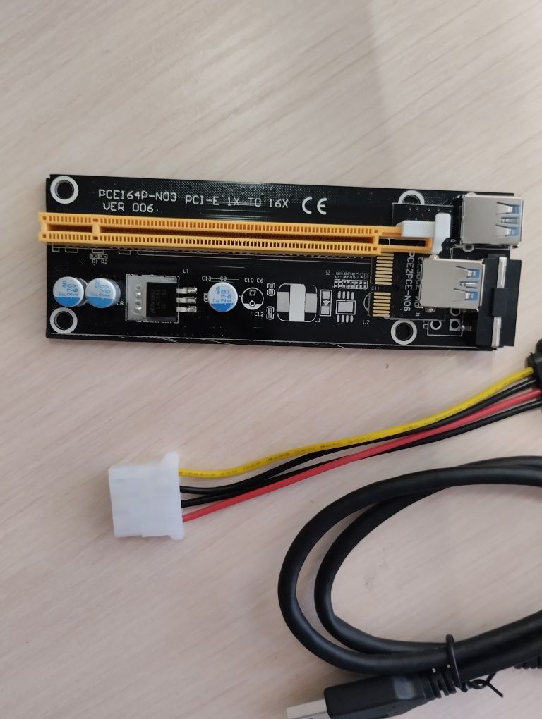 Райзер PCI-E to 16x, USB, Mollex 4 pin