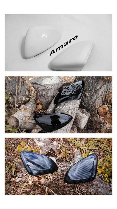 Capas de Espelhos em Carbono/Branco/Preto (Volkswagen Golf MK7, GTI,R)