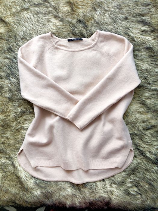 Sweter damski wełna jedwab kaszmir włoski róż pudrowy z wysylką