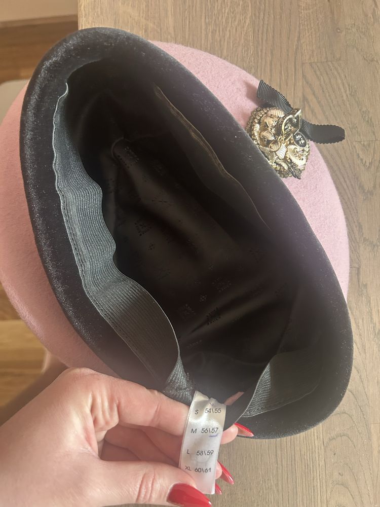 Розовая черная кепи с аксесуарами / Натуральные береты Accessorize