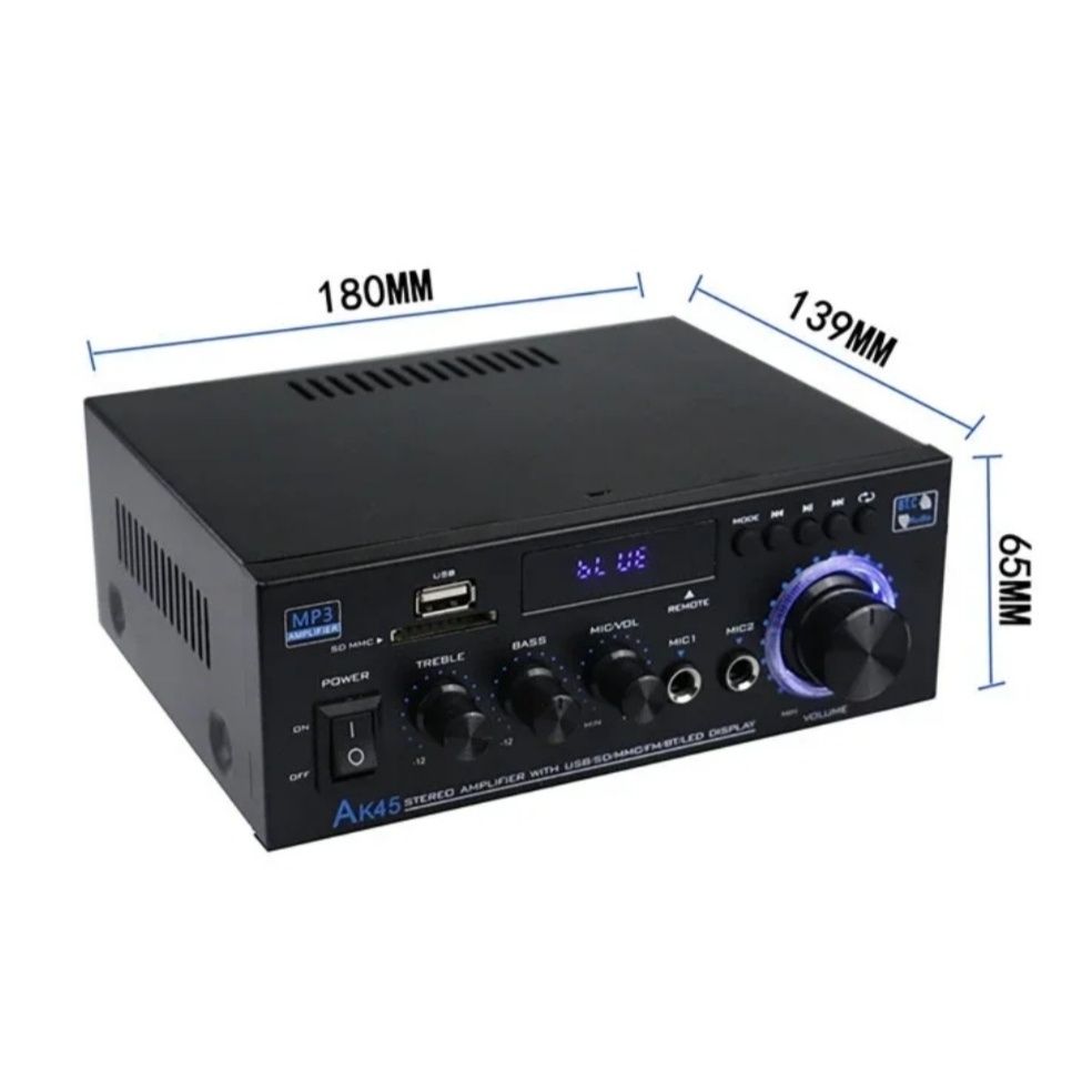 Amplituner wzmacniacz stereo Bluetooth radio AK45 40W