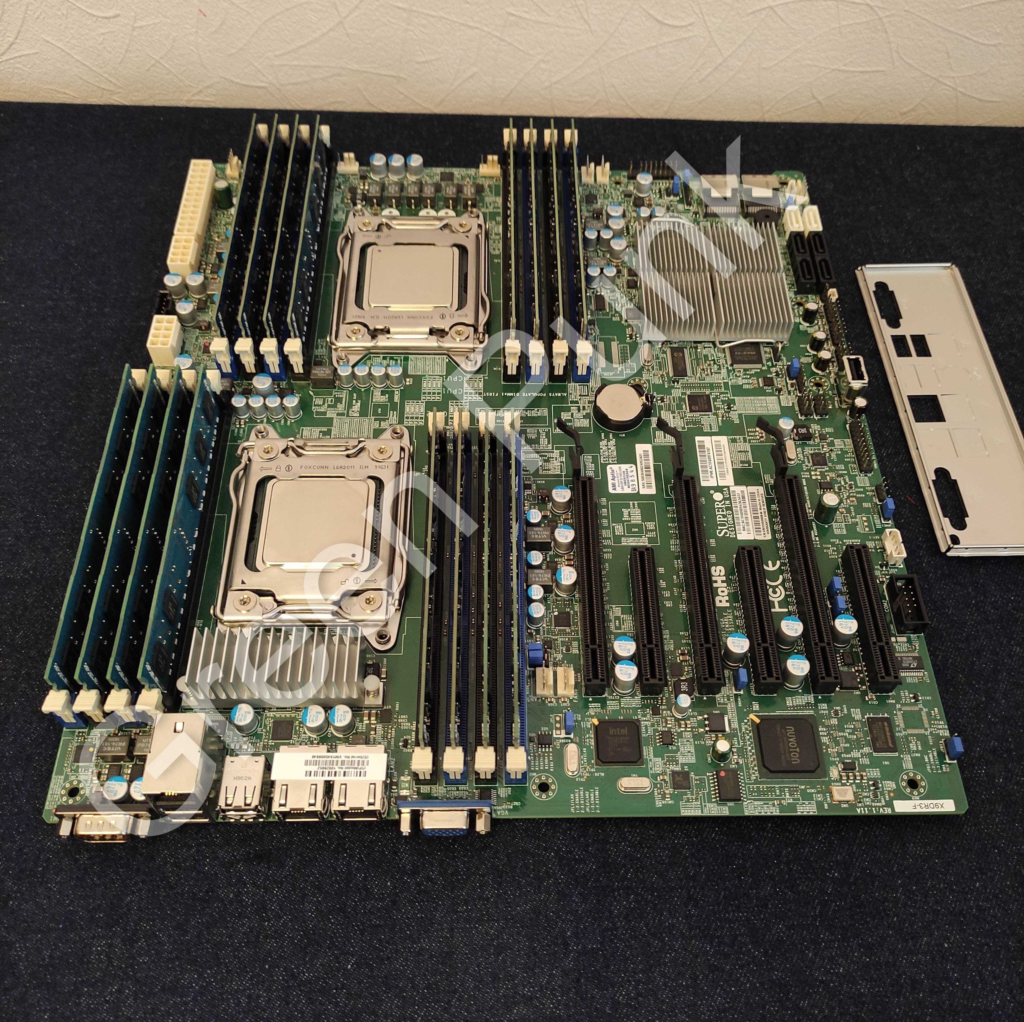 Комплект Матплата Supermicro X9DR3-F + DDR3 64Gb + 2x Xeon 2620