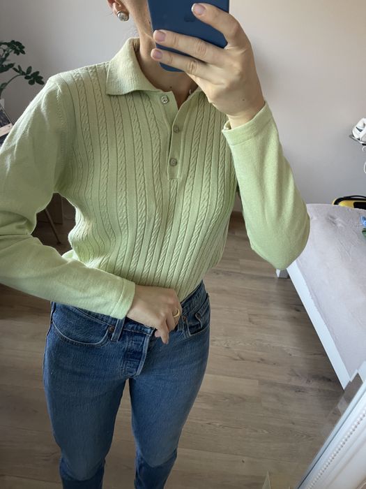 Кофта поло ніжно зелений, розмір с-м, шерсть