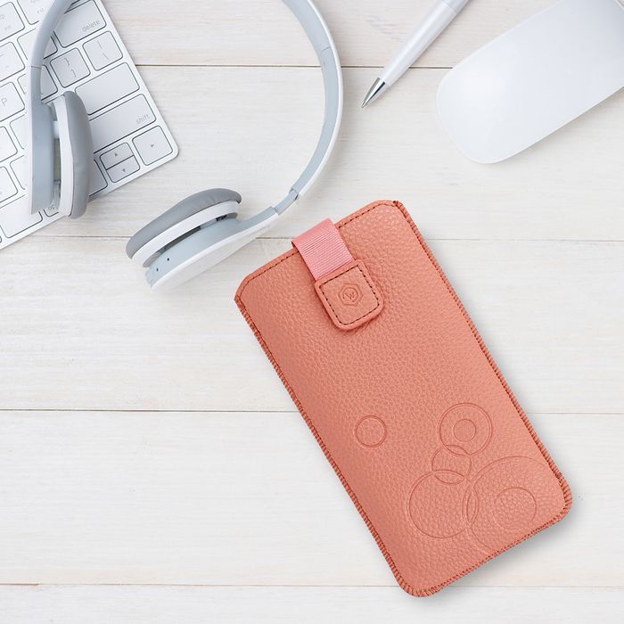 Kieszonka WONDER Deko L iPhone 13 Mini/SE 2020 brzoskwiniowa