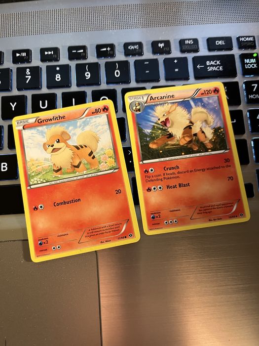 Karty pokemon oryginalne zestaw starsze Growlithe Arcanine