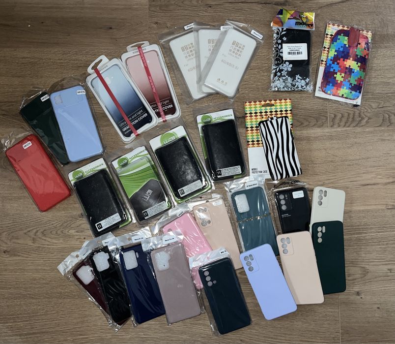 Duzy zbiór etui, nieużywane Oppo Reno 6 , Reno 5 Lite, Galaxy A22, J6+