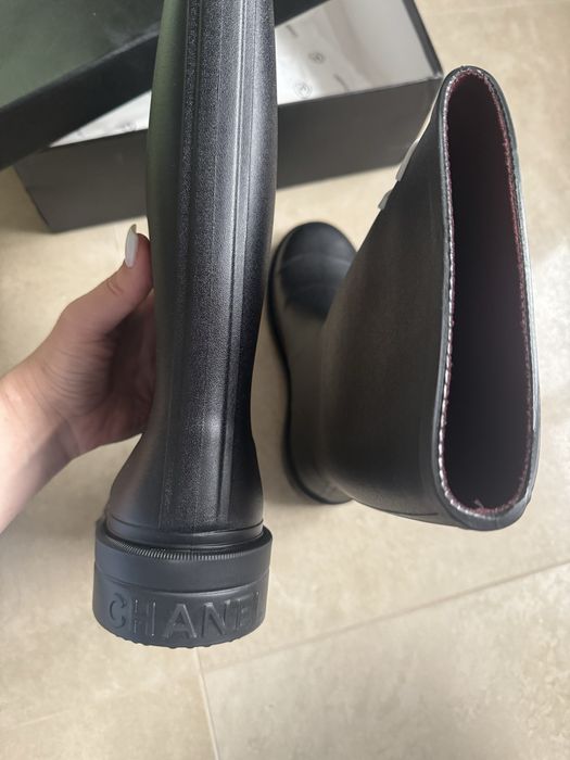 Гумові чоботи chanel, сапоги резинові