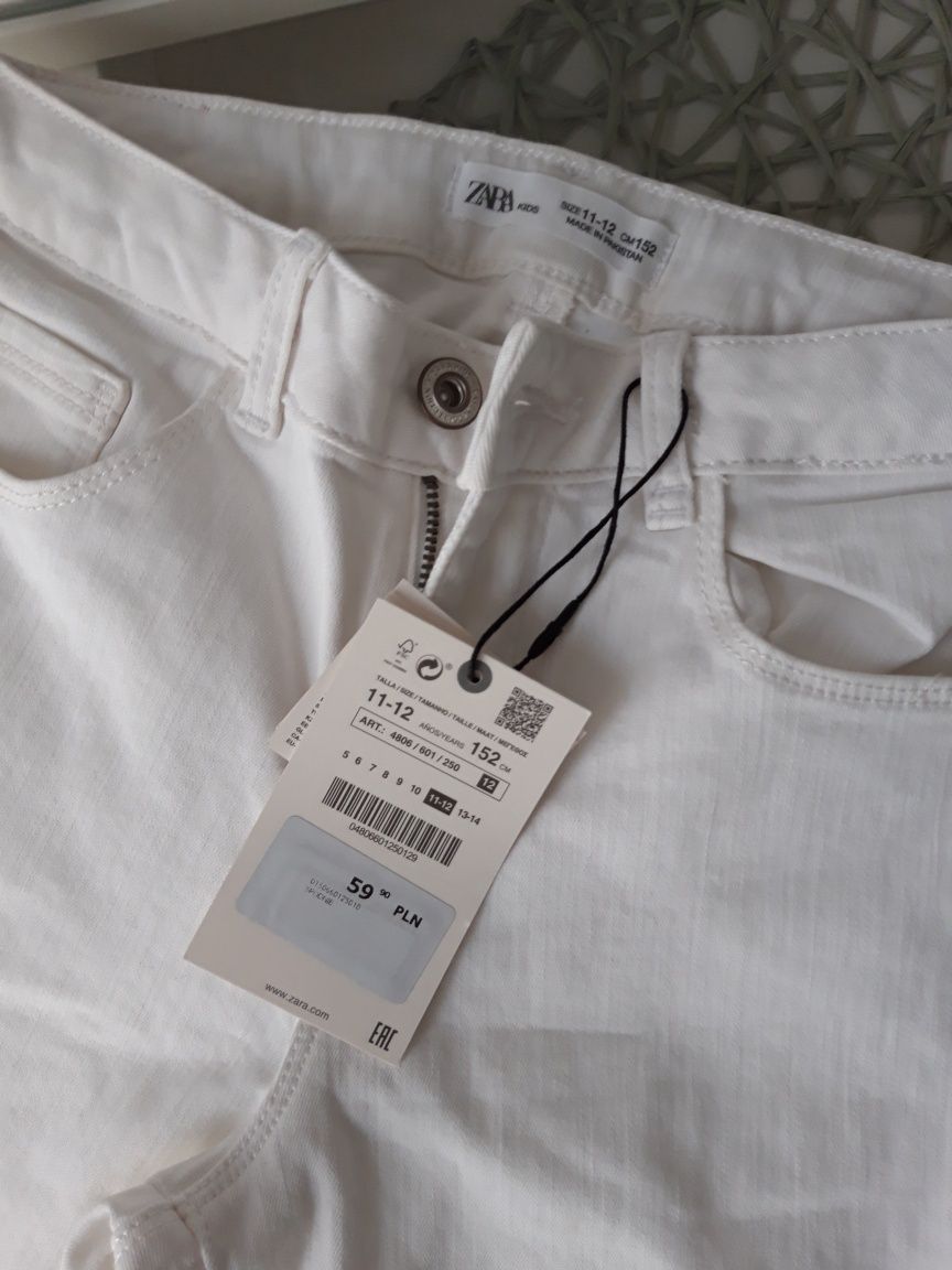 spodnie jeans biale