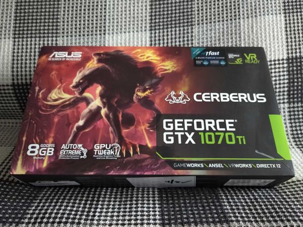 Новая GeForce Gtx 1070 ti ASUS Cerberus 8Gb