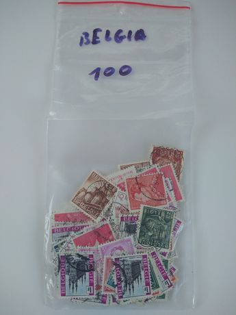 zestaw znaczków państwo Belgia , 100 szt